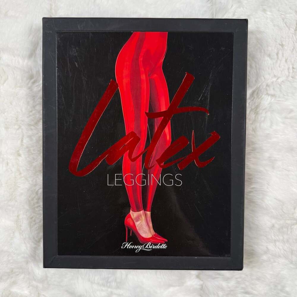 Honey Birdette Latex Leggings Red